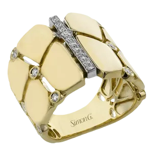 Fashion Ring In 18k Gold With Diamonds