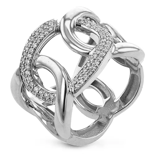 Fashion Ring In 18k Gold With Diamonds