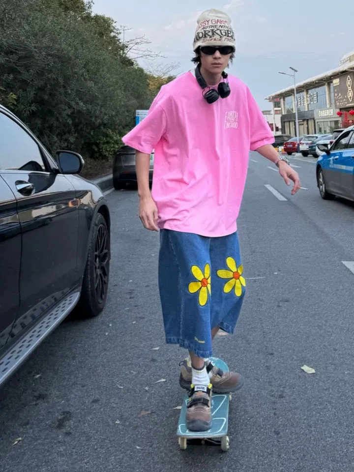 Floret Embroidery Jorts