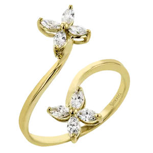 Flower Fashion Ring in 18k Gold with Diamonds