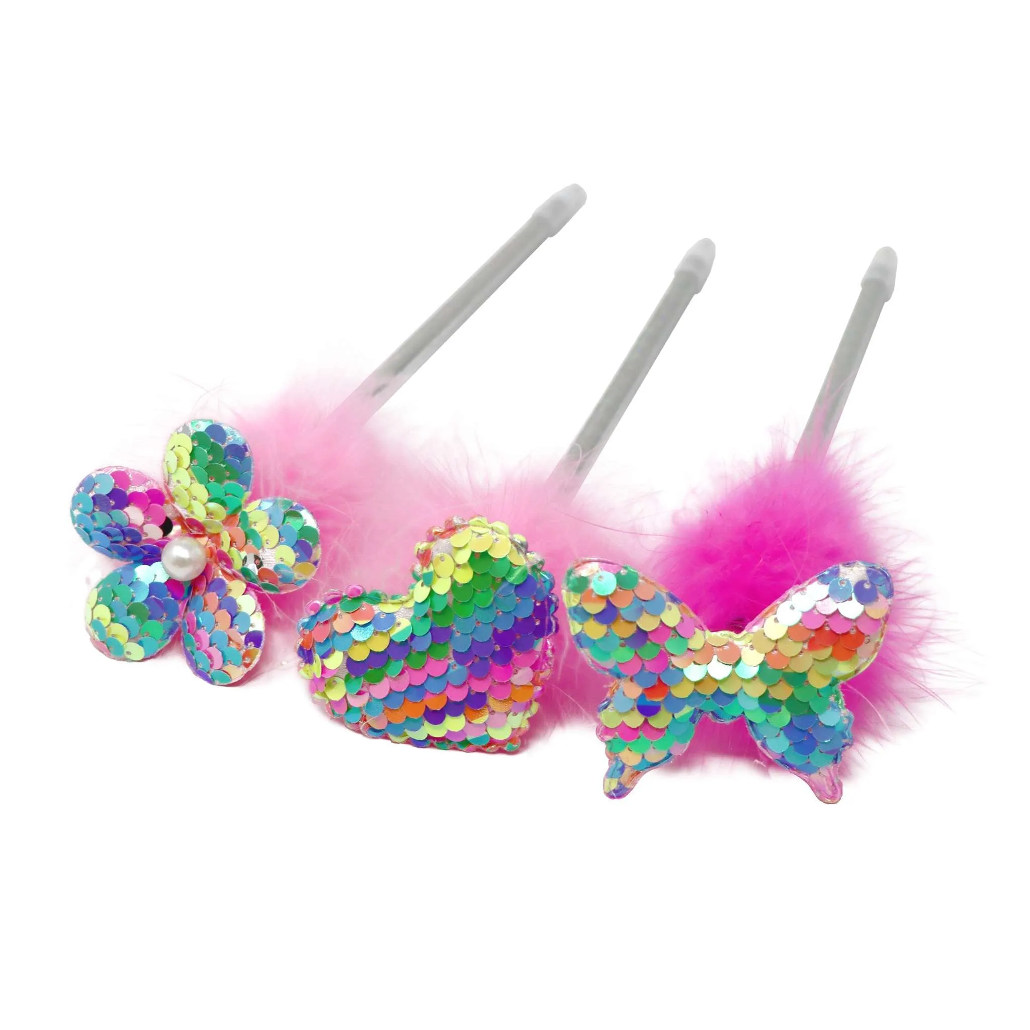 Fluffy Assorted Sequin Pens