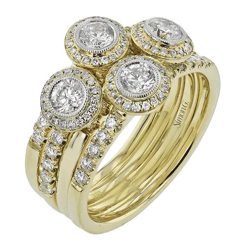 Four-Stone Halo Fashion Ring In 18k Gold With Diamonds