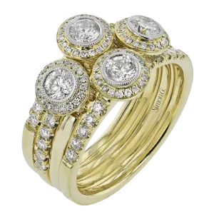 Four-Stone Halo Fashion Ring In 18k Gold With Diamonds