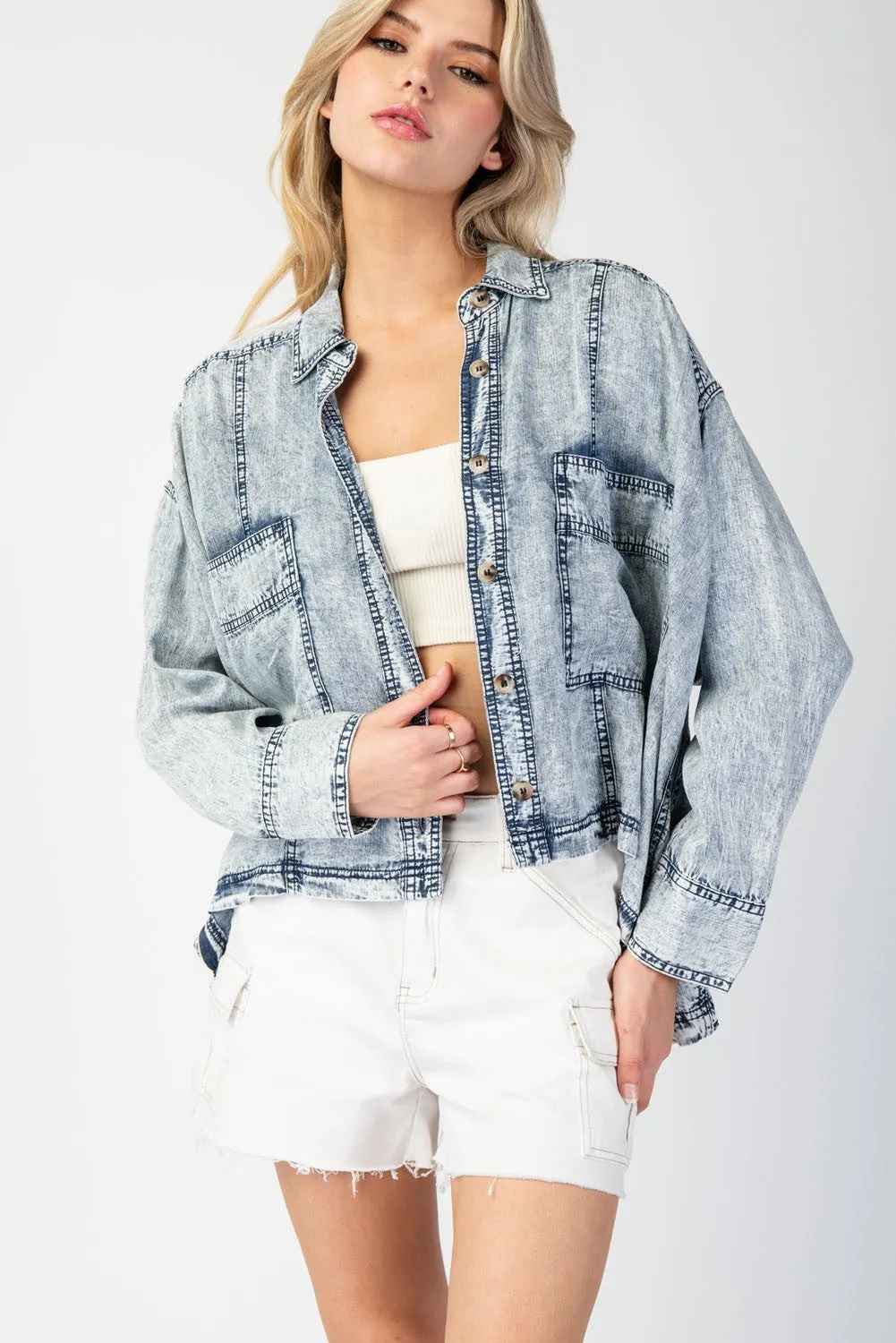 Free Vibes Button Down Denim