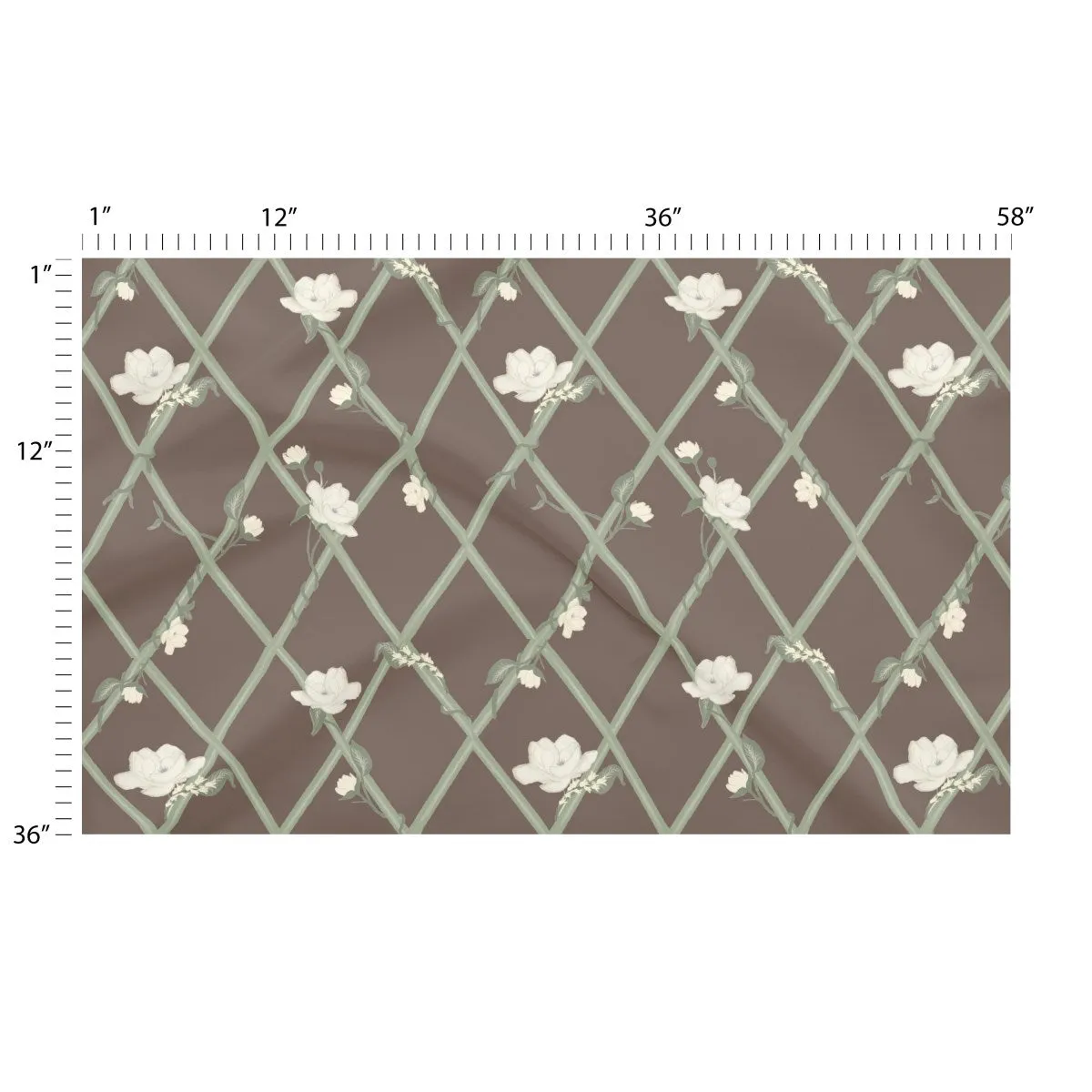 garden gate brown - Natural Fiber Fabric Sample - 9" x Full Width