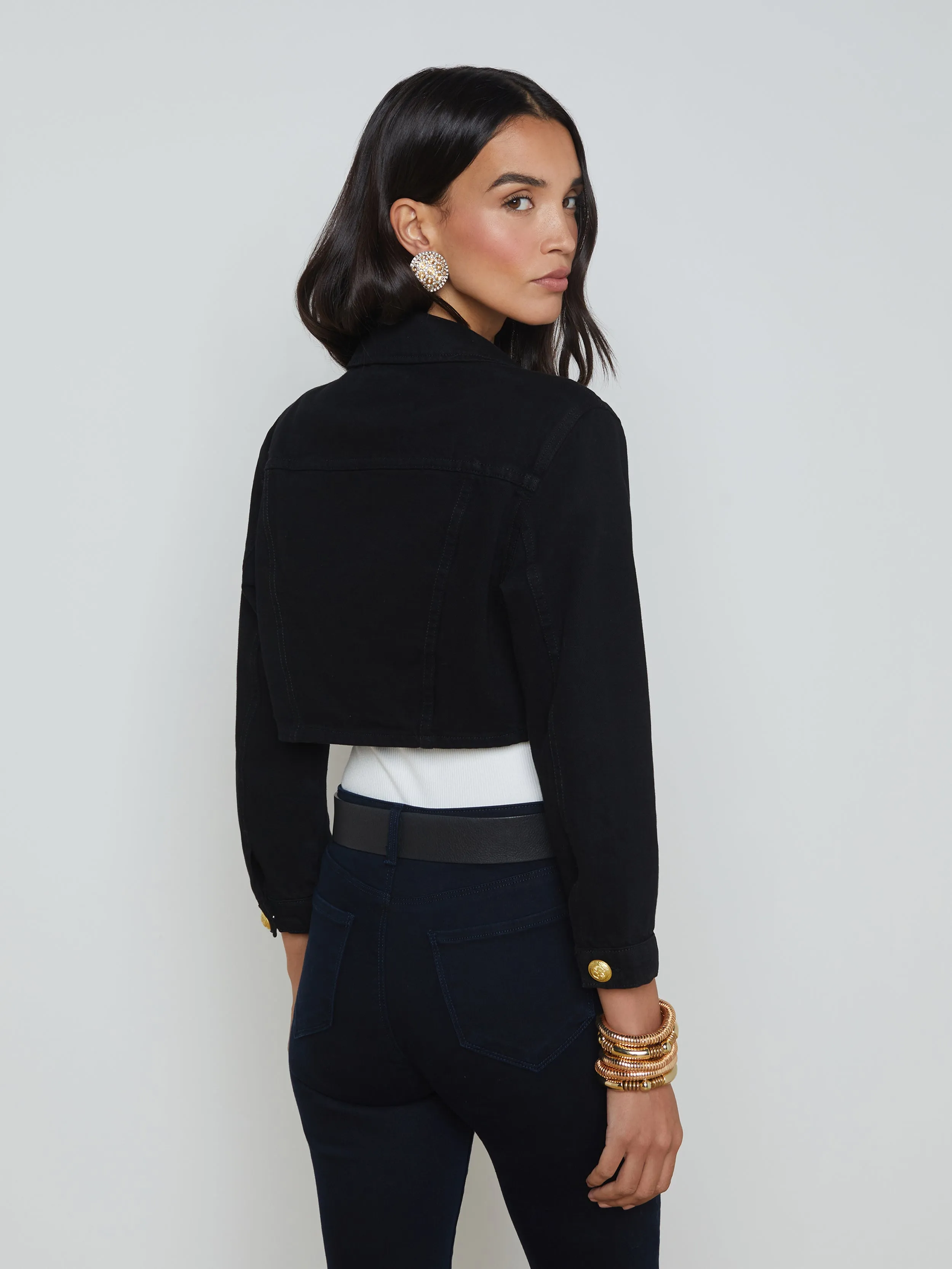 Genevie Cropped Denim Jacket