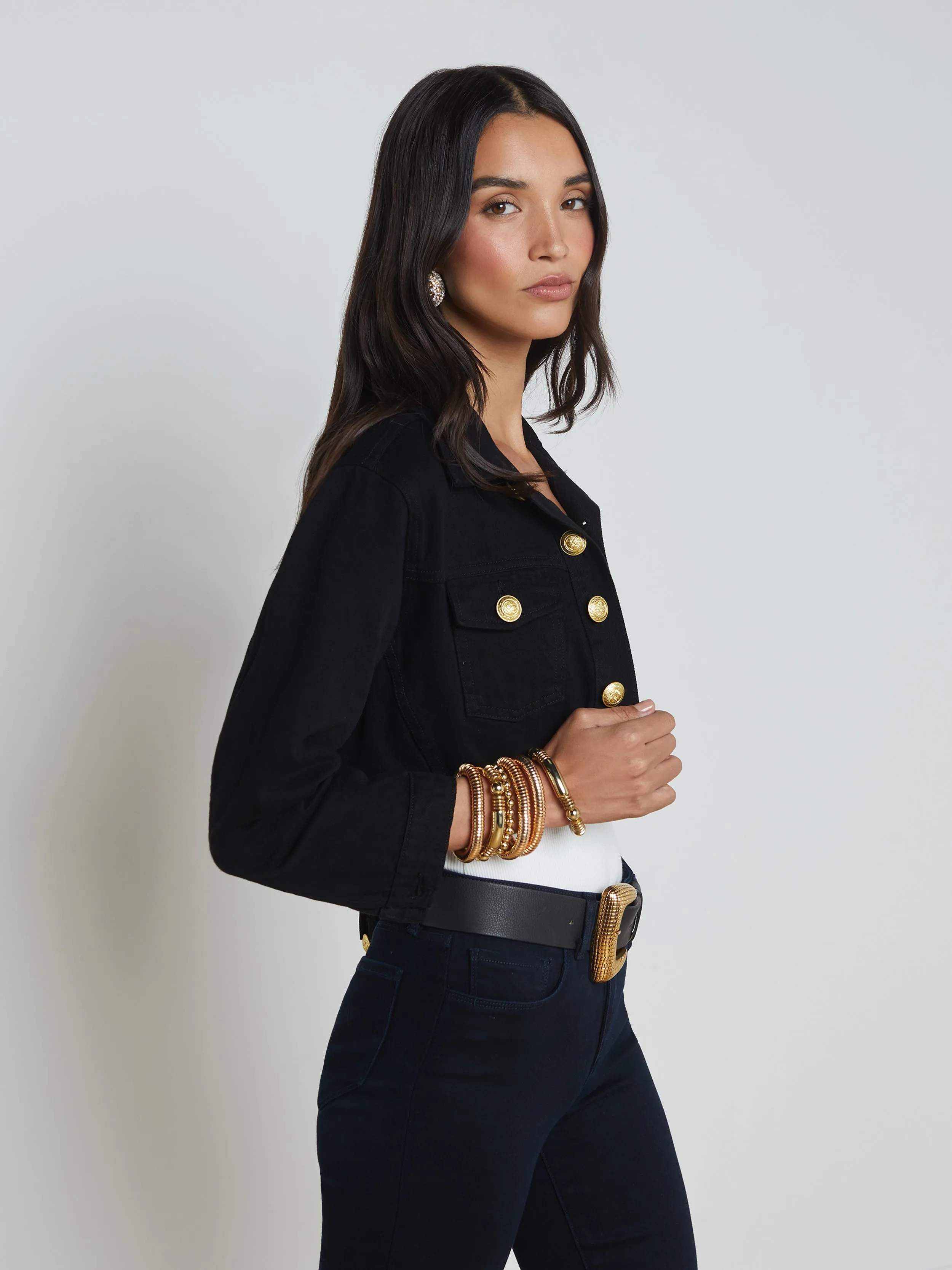 Genevie Cropped Denim Jacket