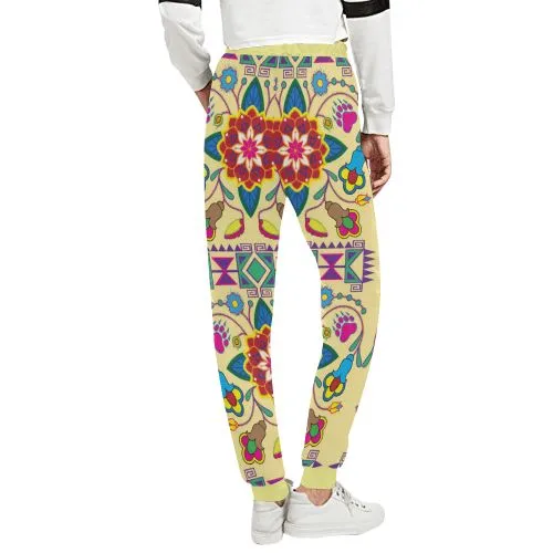 Geometric Floral Winter-Vanilla Women's Sweatpants