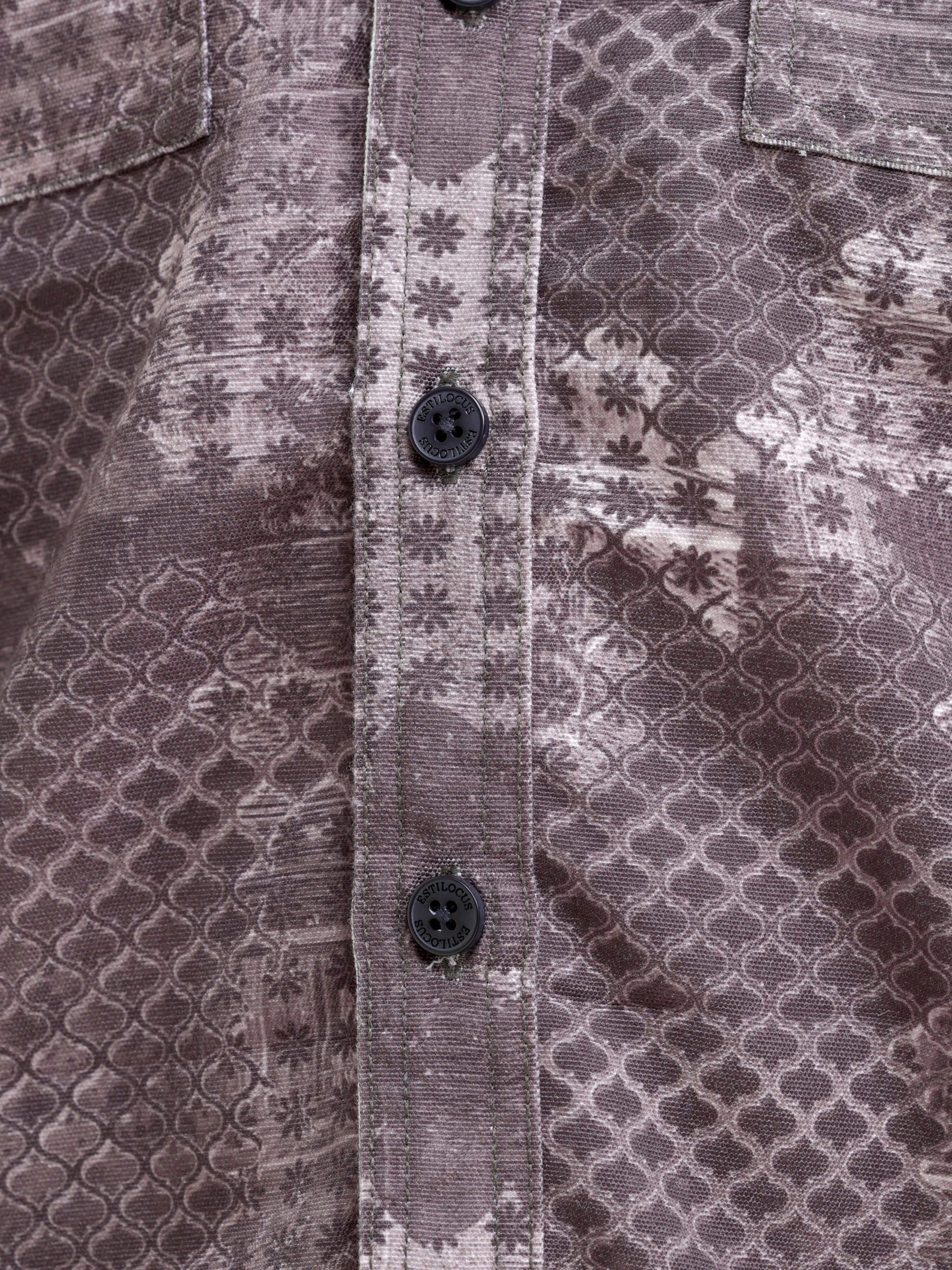 Geometric Print Brown Overshirt
