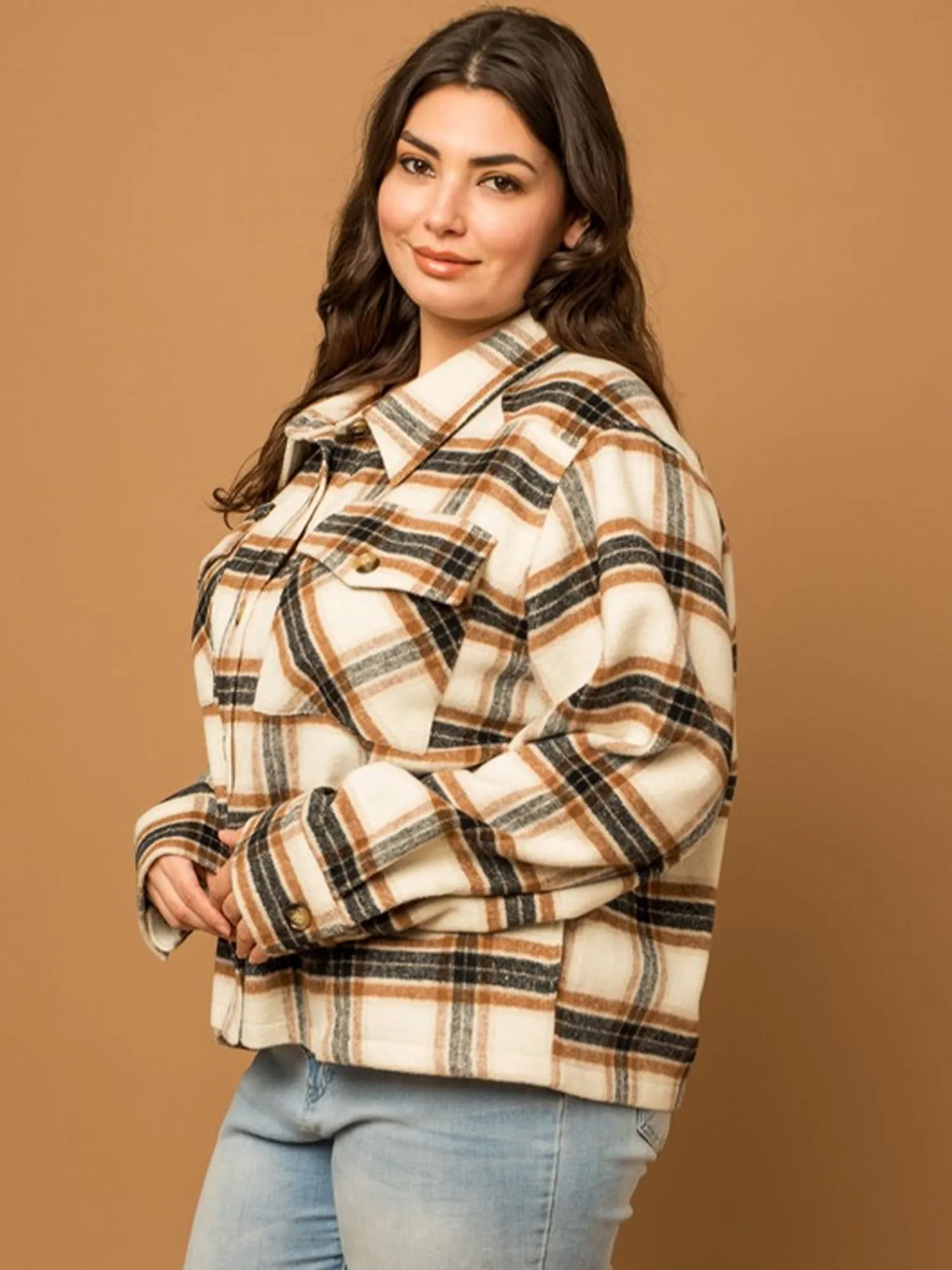 Gilli Plus Long Sleeve Plaid Shacket - Brands We Love
