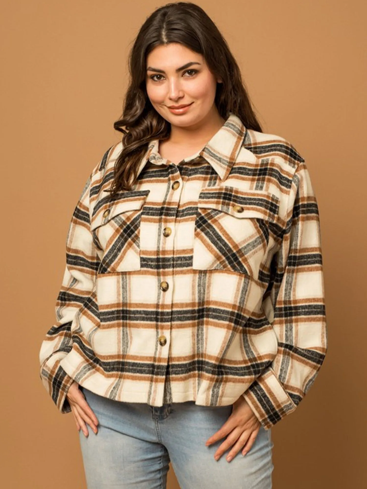 Gilli Plus Long Sleeve Plaid Shacket - Brands We Love