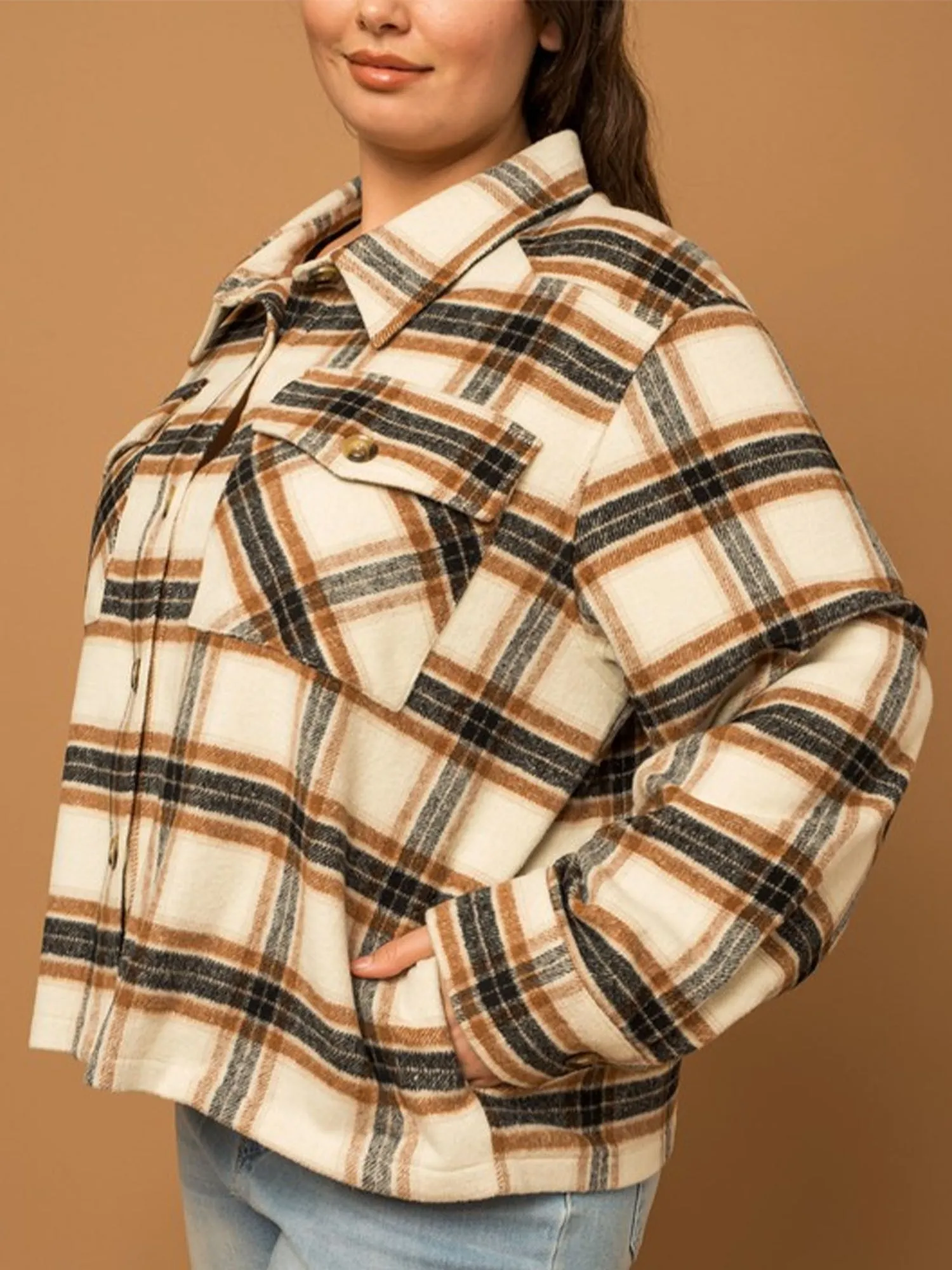 Gilli Plus Long Sleeve Plaid Shacket - Brands We Love