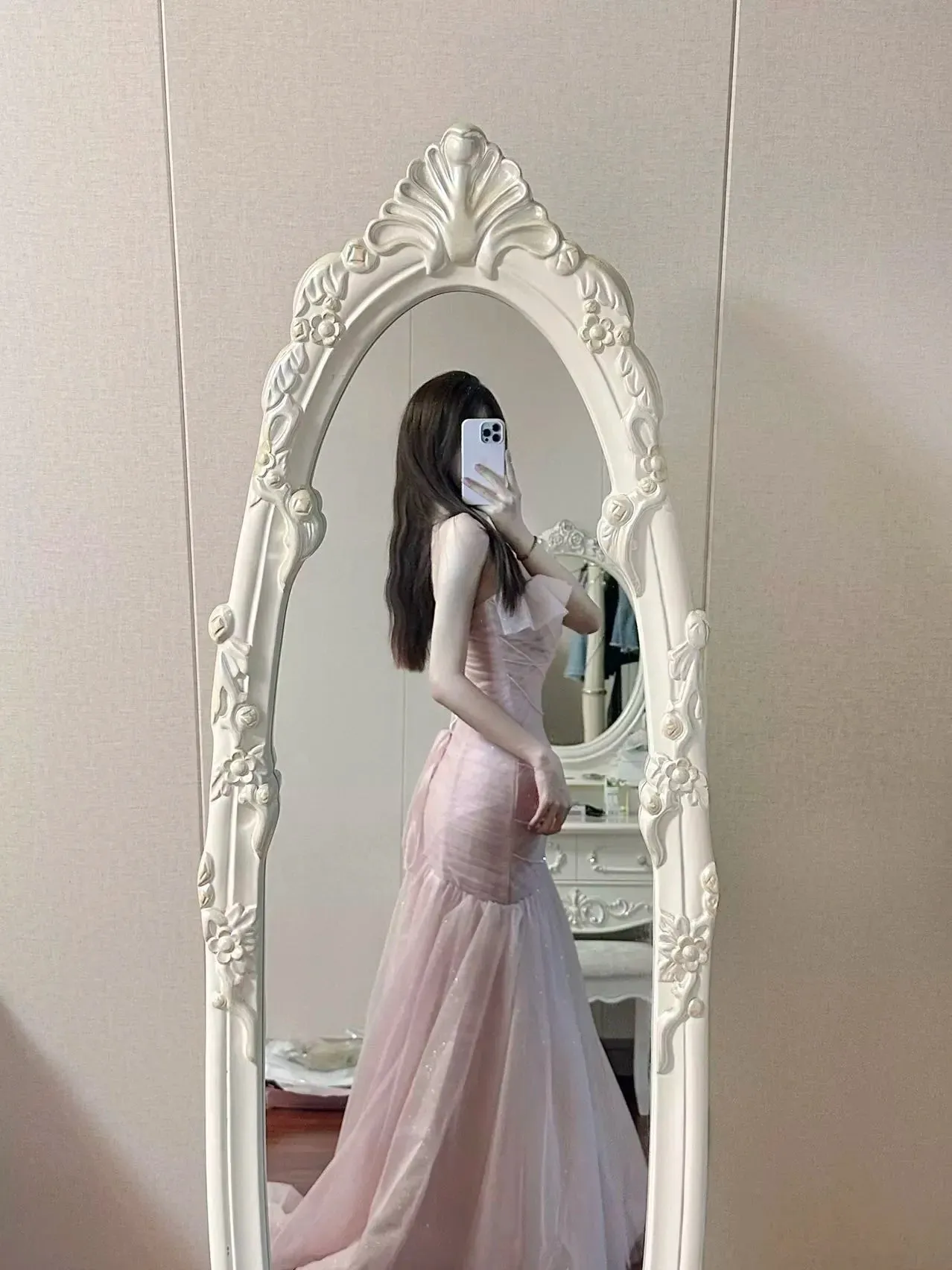 Girlary Fairy Evening Dresses Temperament Purple Pink Beading Chain Tassel Ruffle Asymmetric Bride Wedding Celebrity Gowns 2024