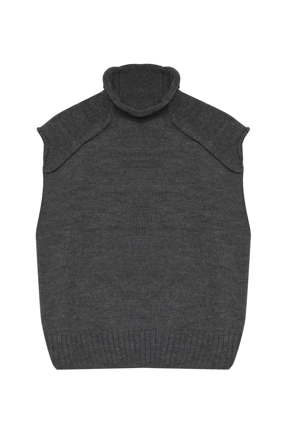 Gray Reverse Sewing Detailed Knitted Sweater