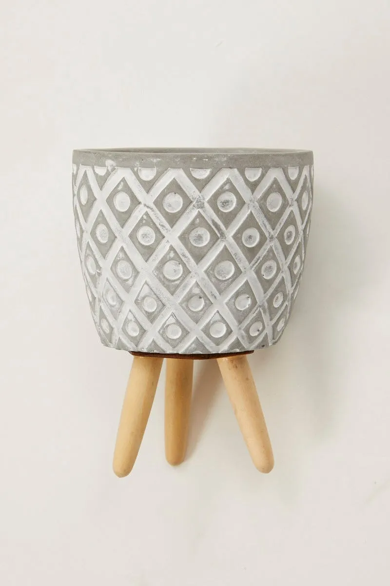 Grey Stand Up Plant Pot