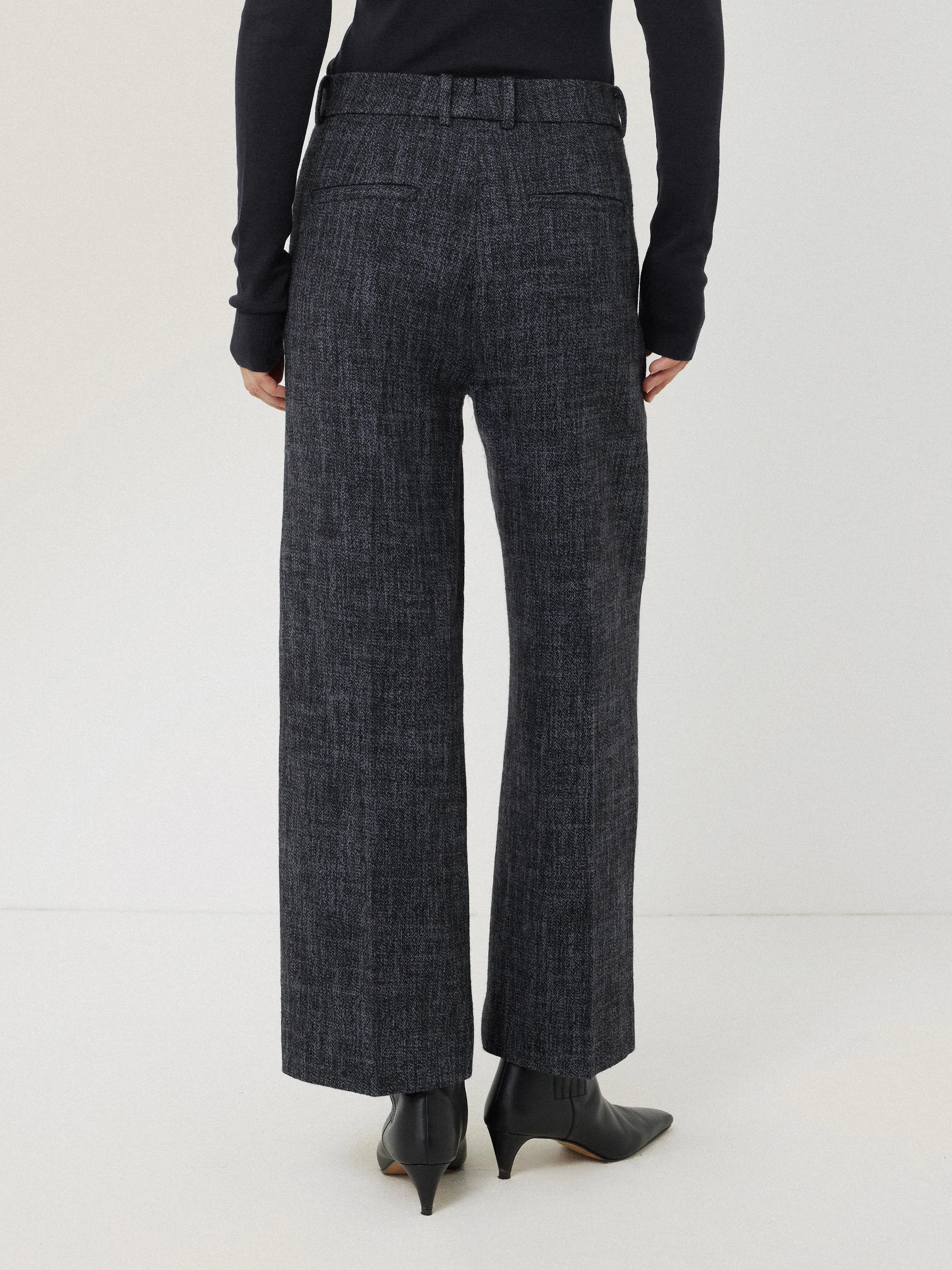 Hale Boucle Cropped Trousers | Navy