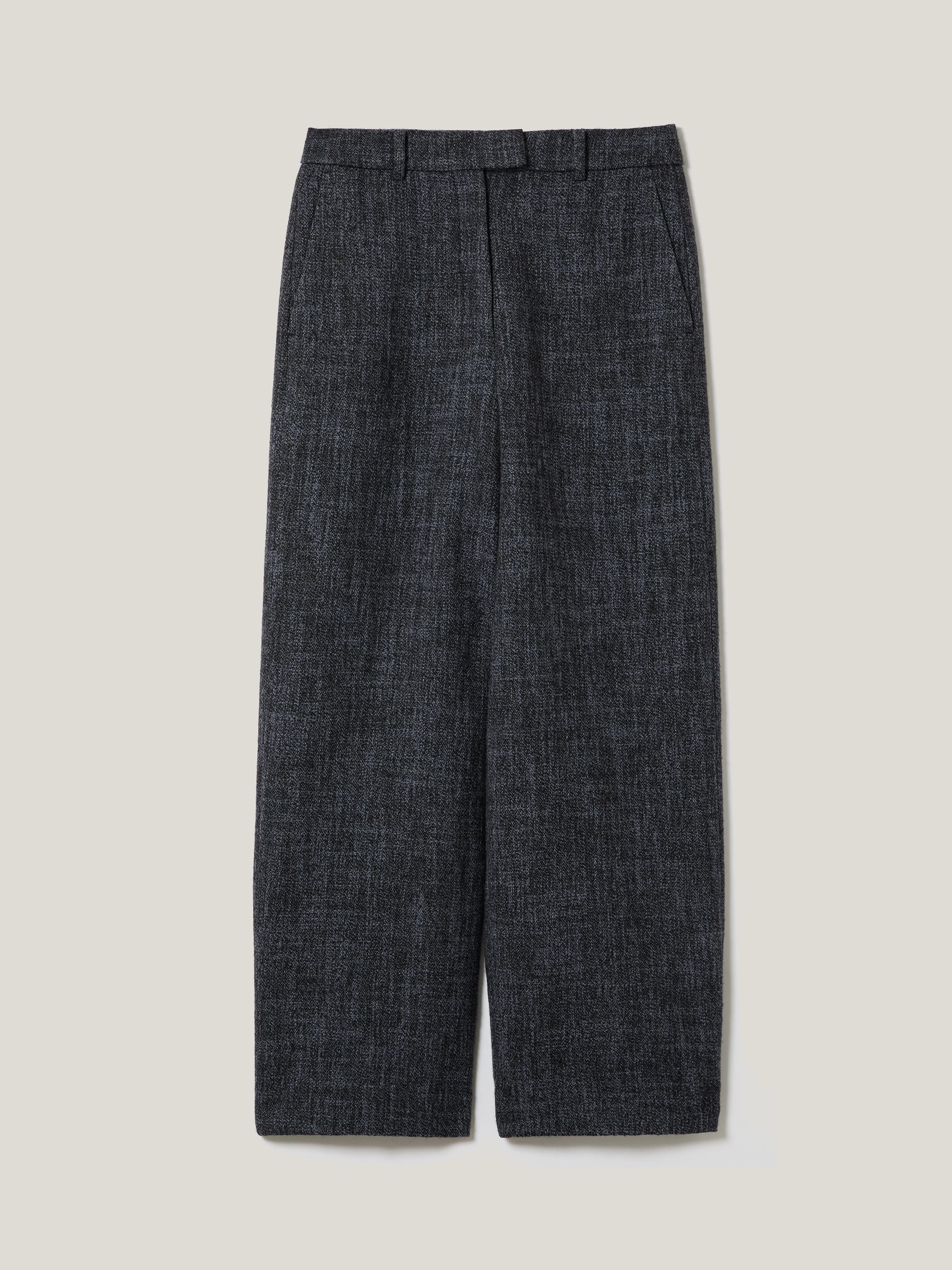 Hale Boucle Cropped Trousers | Navy