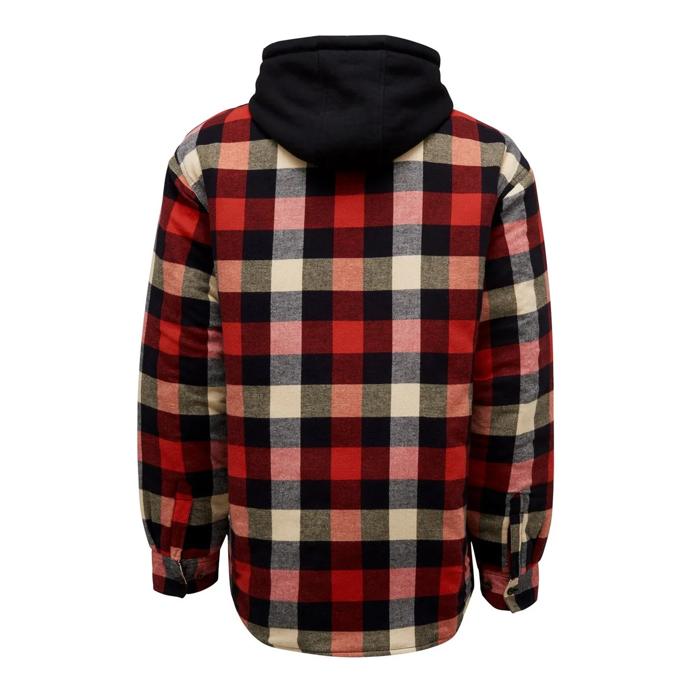 Hard Yakka Quilted Flannel Shacket  Red