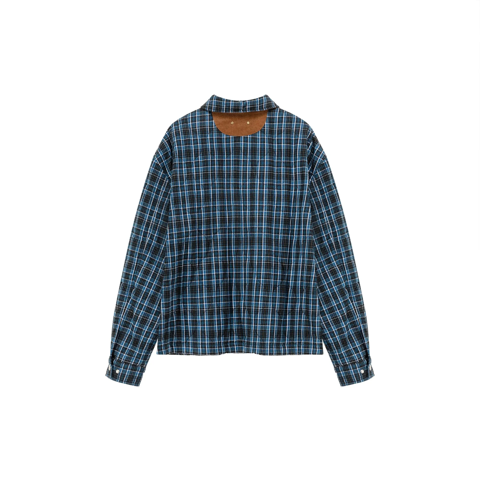 High Neck Check Quilted Shacket