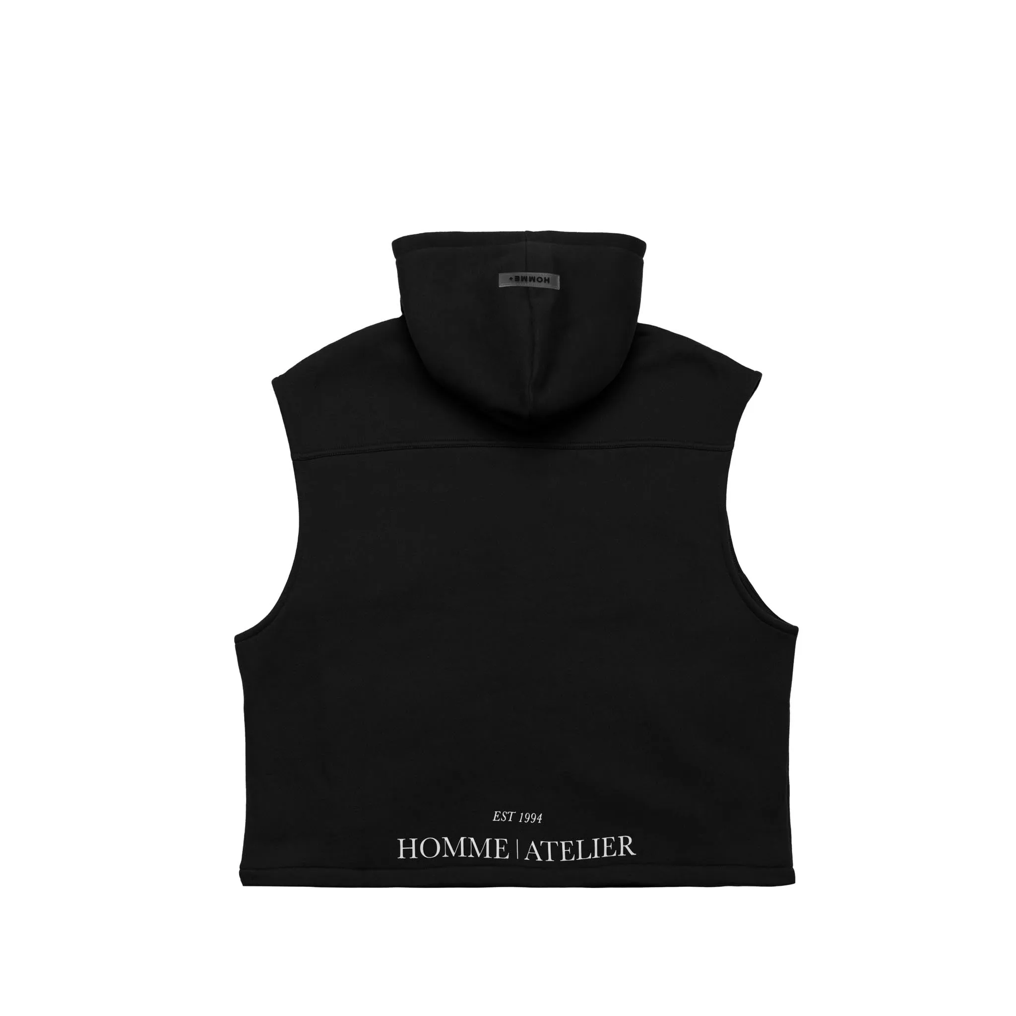 HOMME  Hooded Fleece Vest Black