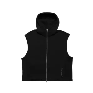 HOMME  Hooded Fleece Vest Black