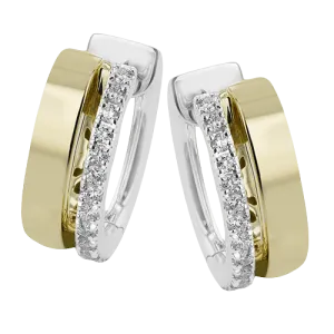 Hoop Earrings in 18k Gold with Diamonds