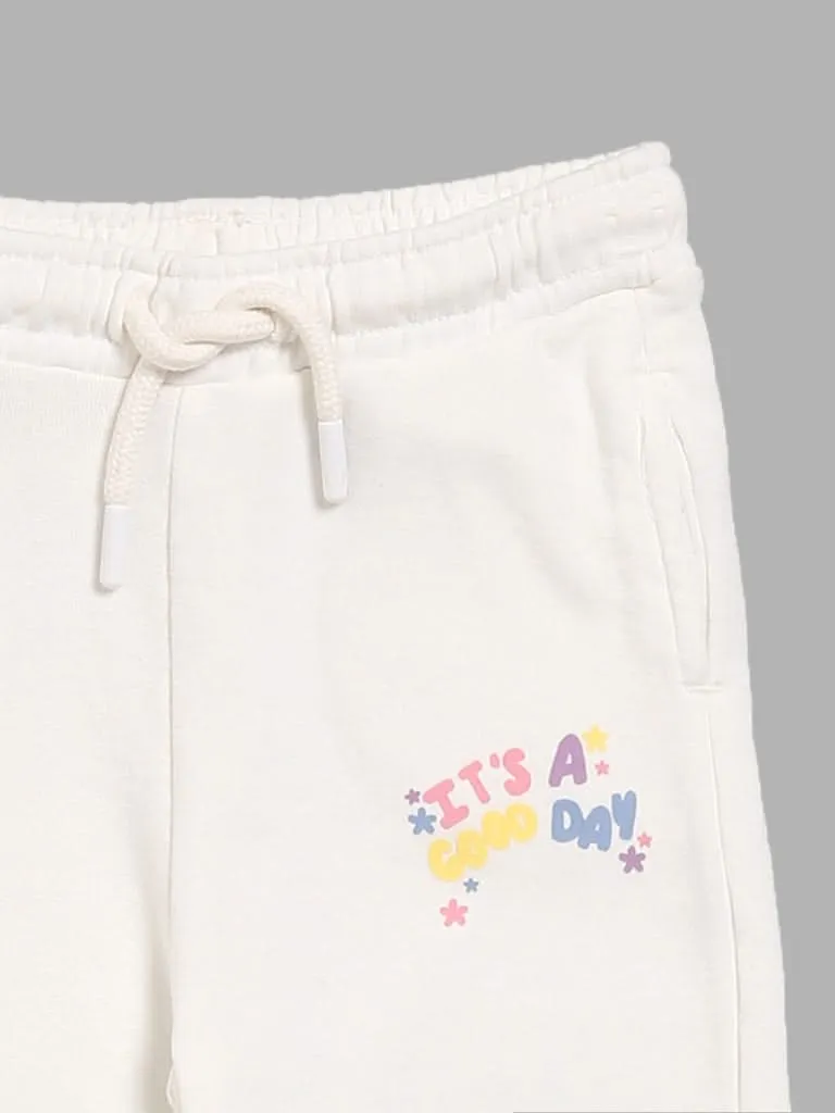 HOP Kids White Tie-Dye Pattern Joggers
