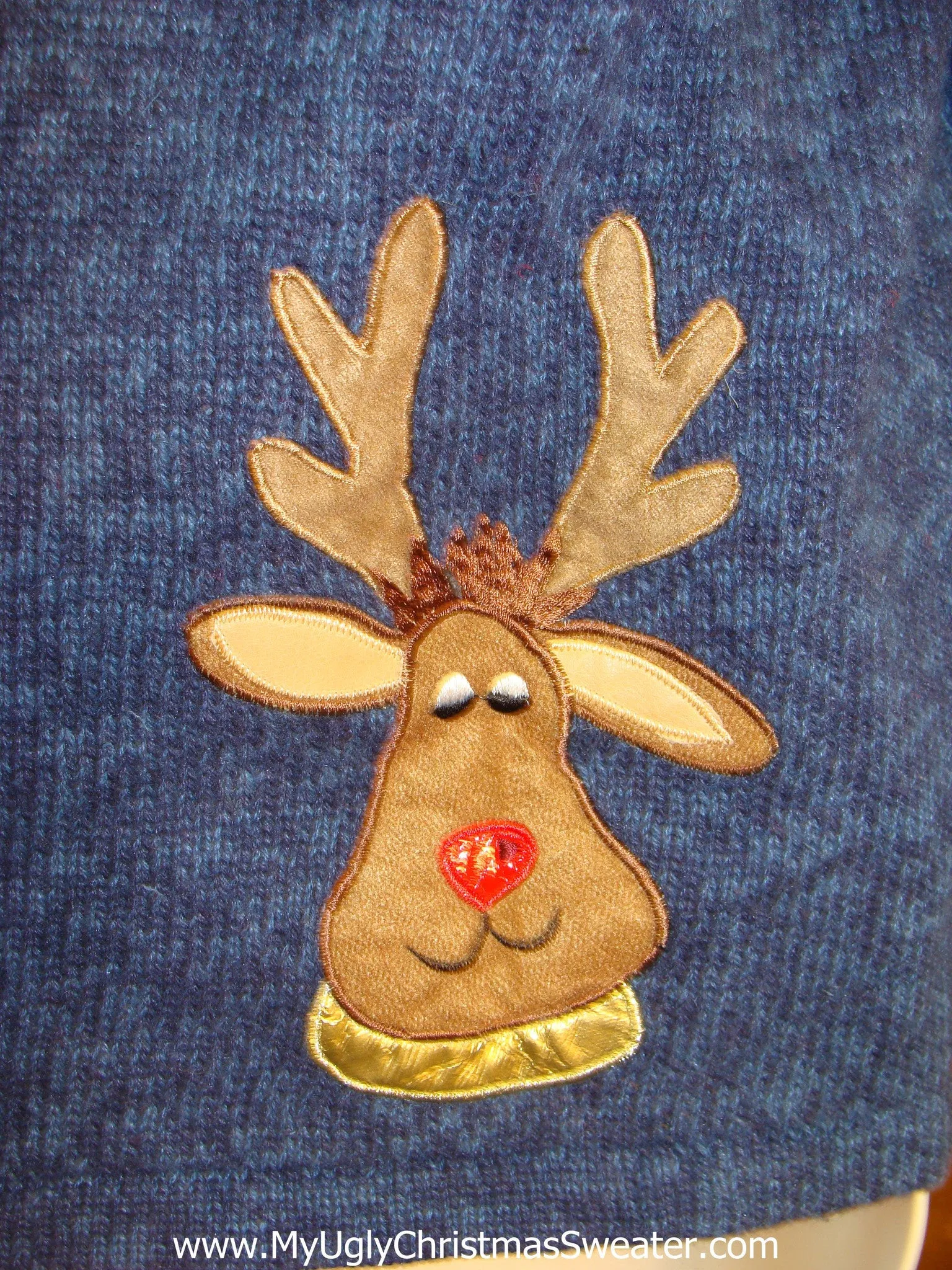Horrible Reindeer Themed Christmas Sweater with Scarf