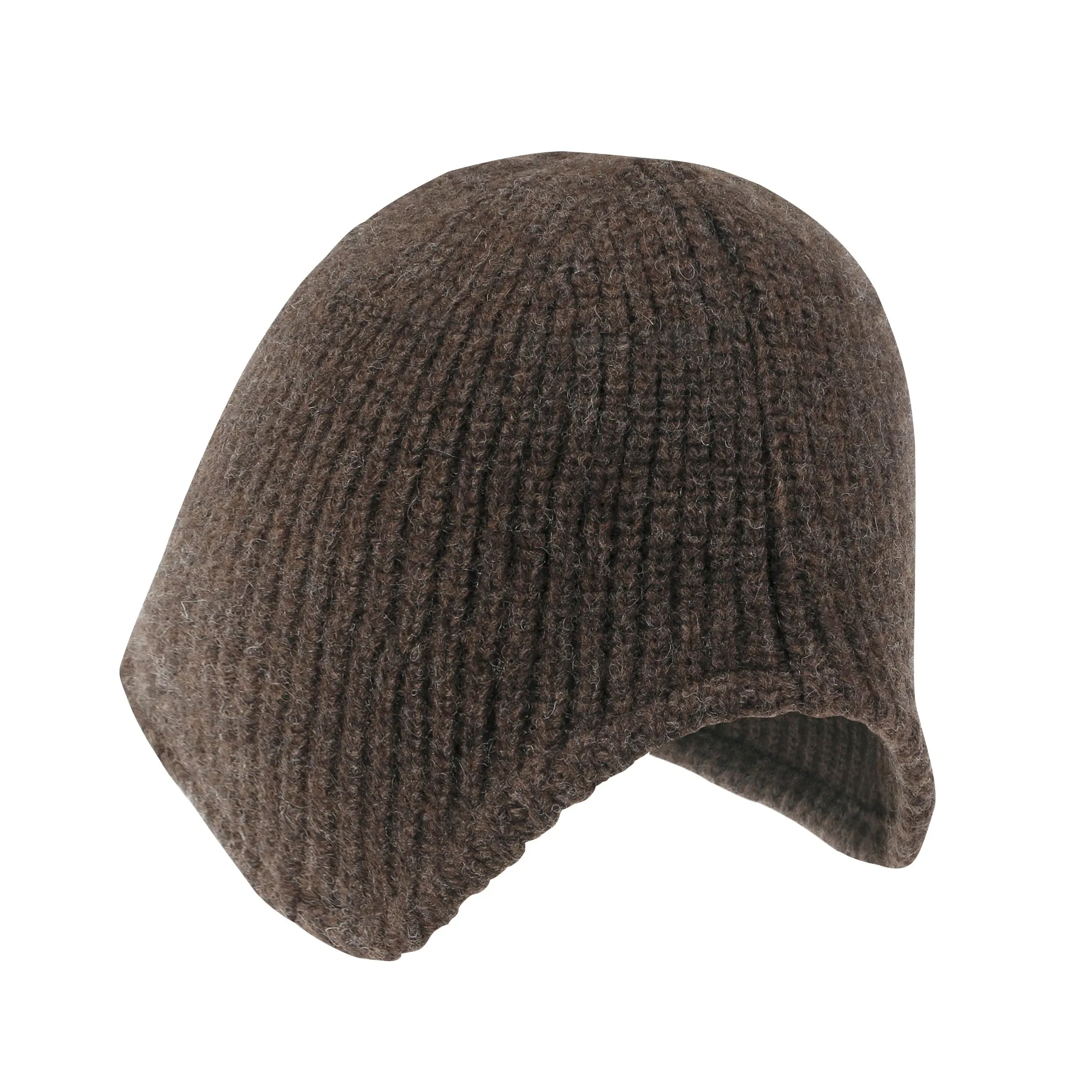 ililily Crochet Asymmetrical Brim Wool Blended Fedora Color Winter Bucket Hat