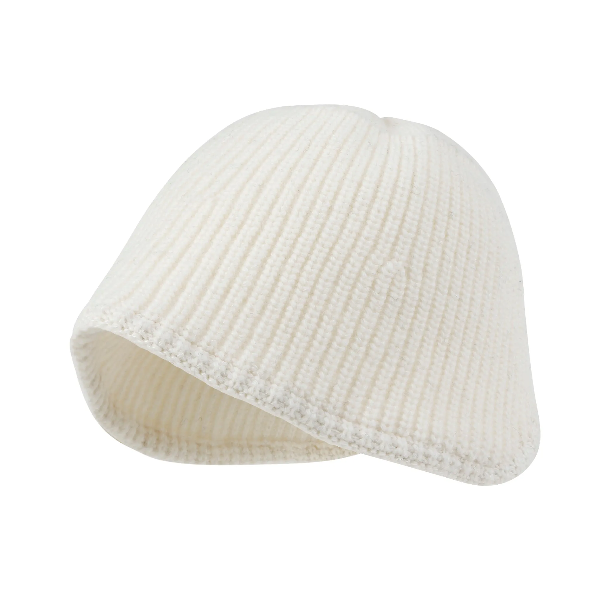 ililily Crochet Asymmetrical Brim Wool Blended Fedora Color Winter Bucket Hat