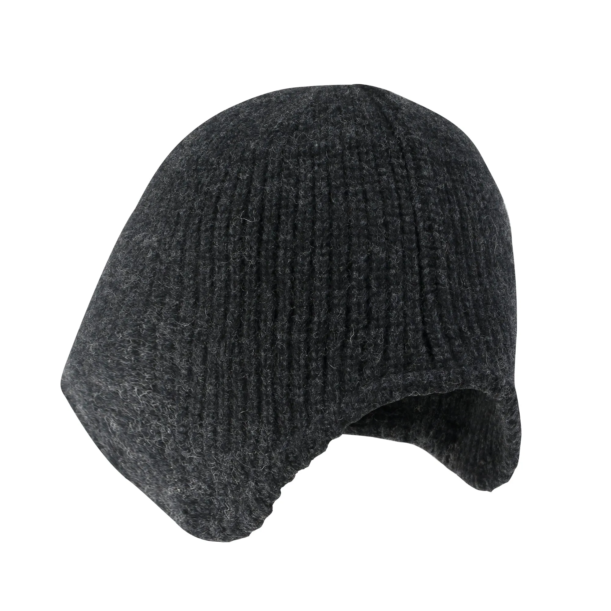 ililily Crochet Asymmetrical Brim Wool Blended Fedora Color Winter Bucket Hat