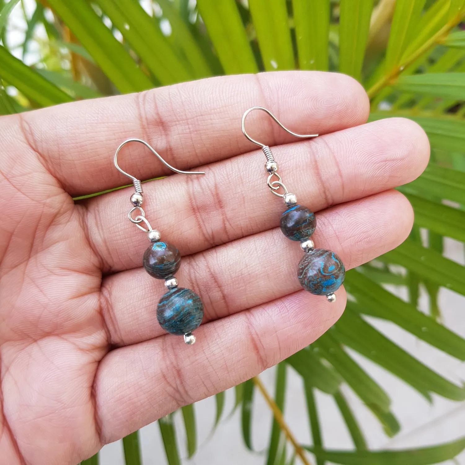 Imeora Chrysocolla Natural Stone Earrings