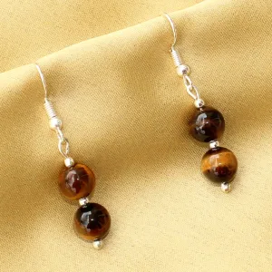 Imeora Tiger Eye 8mm Natural Stone Earrings