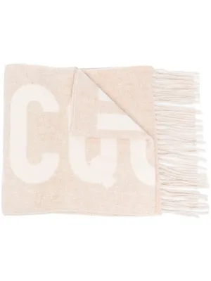 Intarsia-knit logo scarf