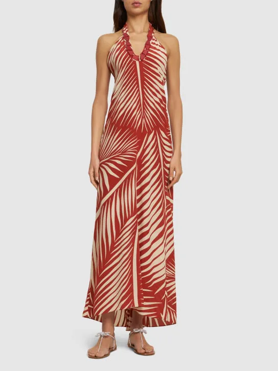Johanna Ortiz   Printed silk crepe long dress 