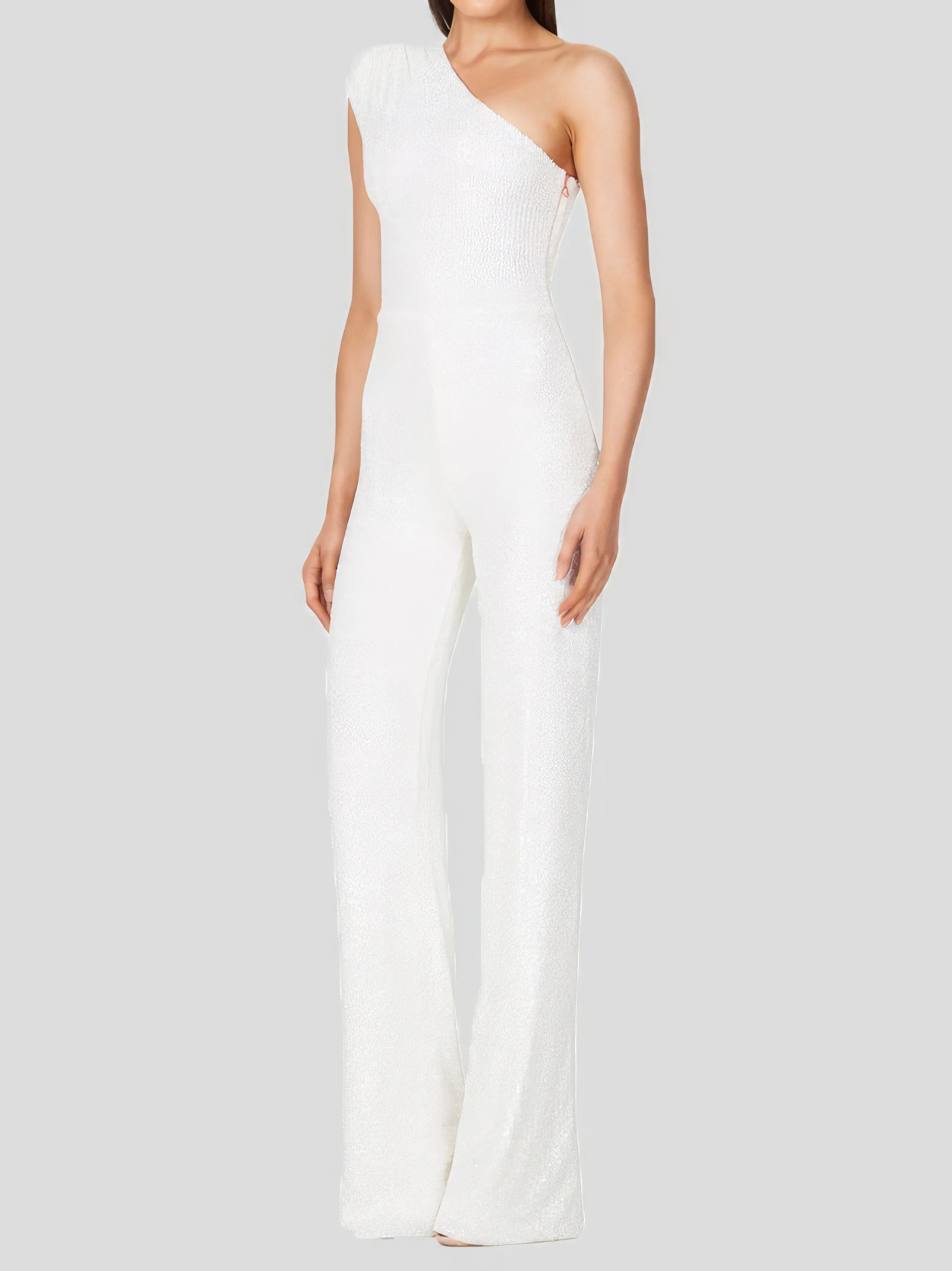 Jumpsuits One-Shoulder Sequined Slim-Fit Jumpsuit for Women