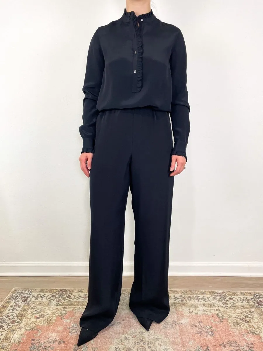 Kelly Pant in Black Silk Crepe