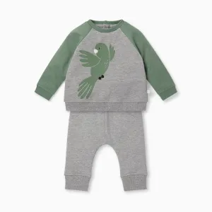 Khaki Bird Sweatshirt & Joggers Outfit