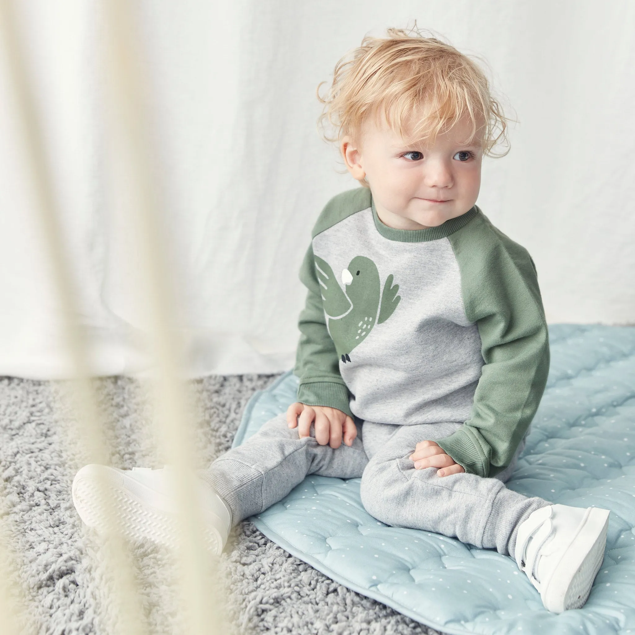 Khaki Bird Sweatshirt & Joggers Outfit