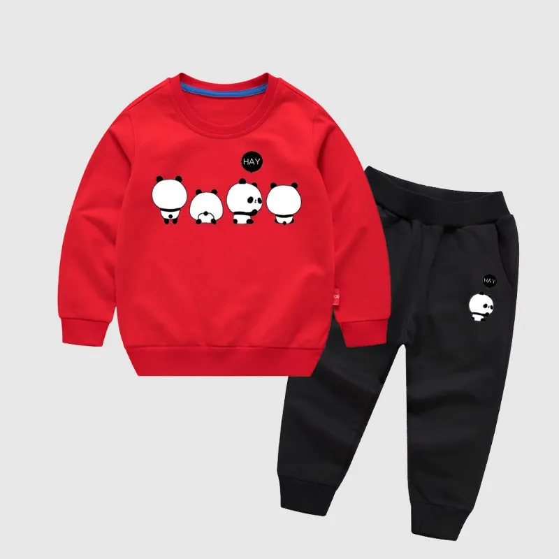 Kids Custom Design Long-sleeved Sweatshirt and Sweatpants Two piece Outfit Set