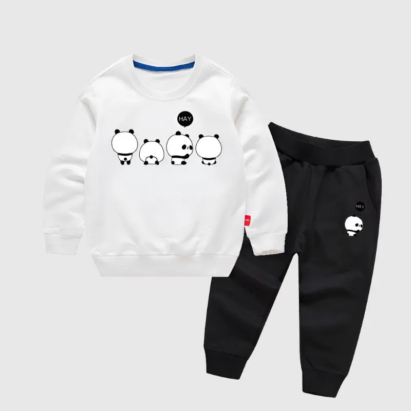 Kids Custom Design Long-sleeved Sweatshirt and Sweatpants Two piece Outfit Set