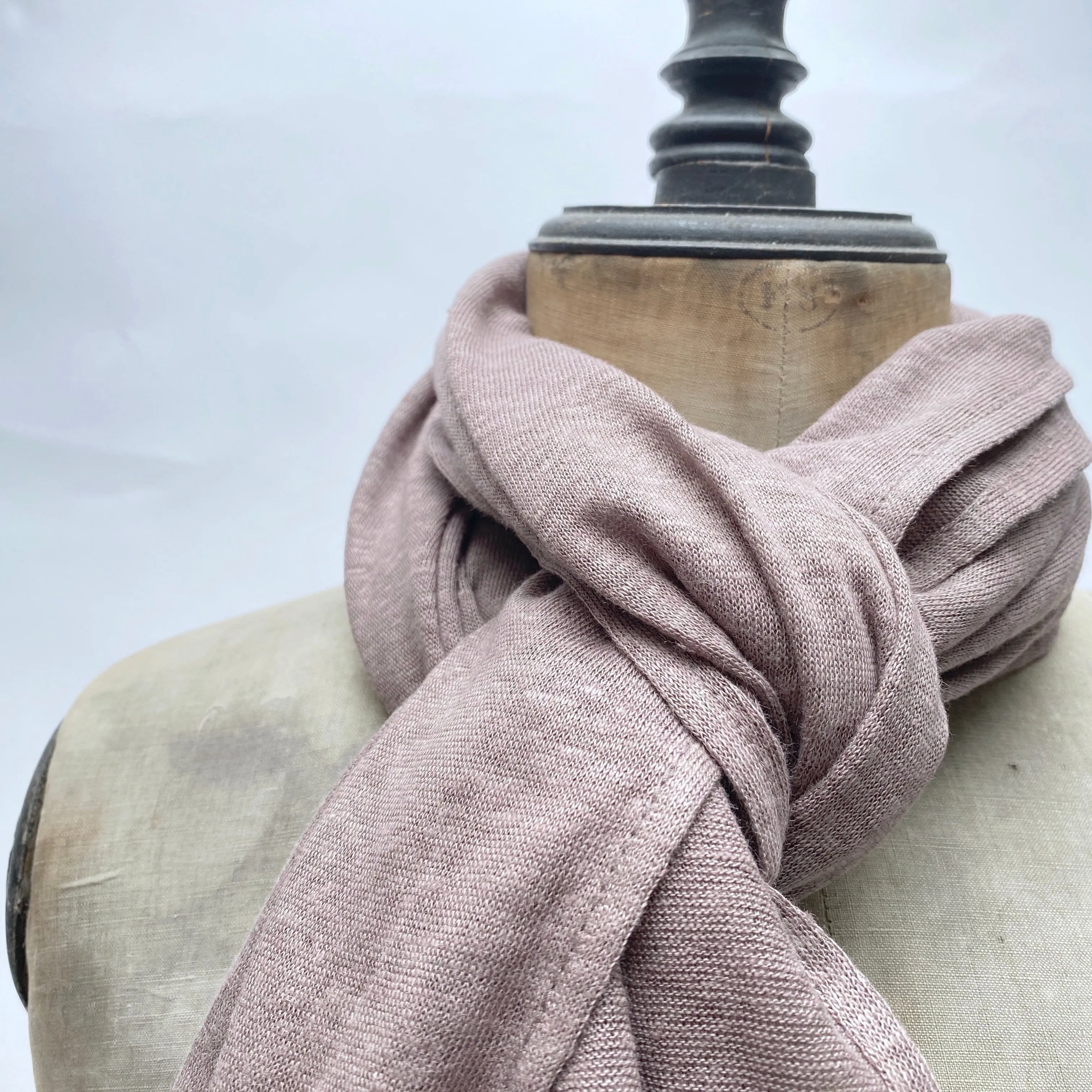 knit linen shawl (clay)