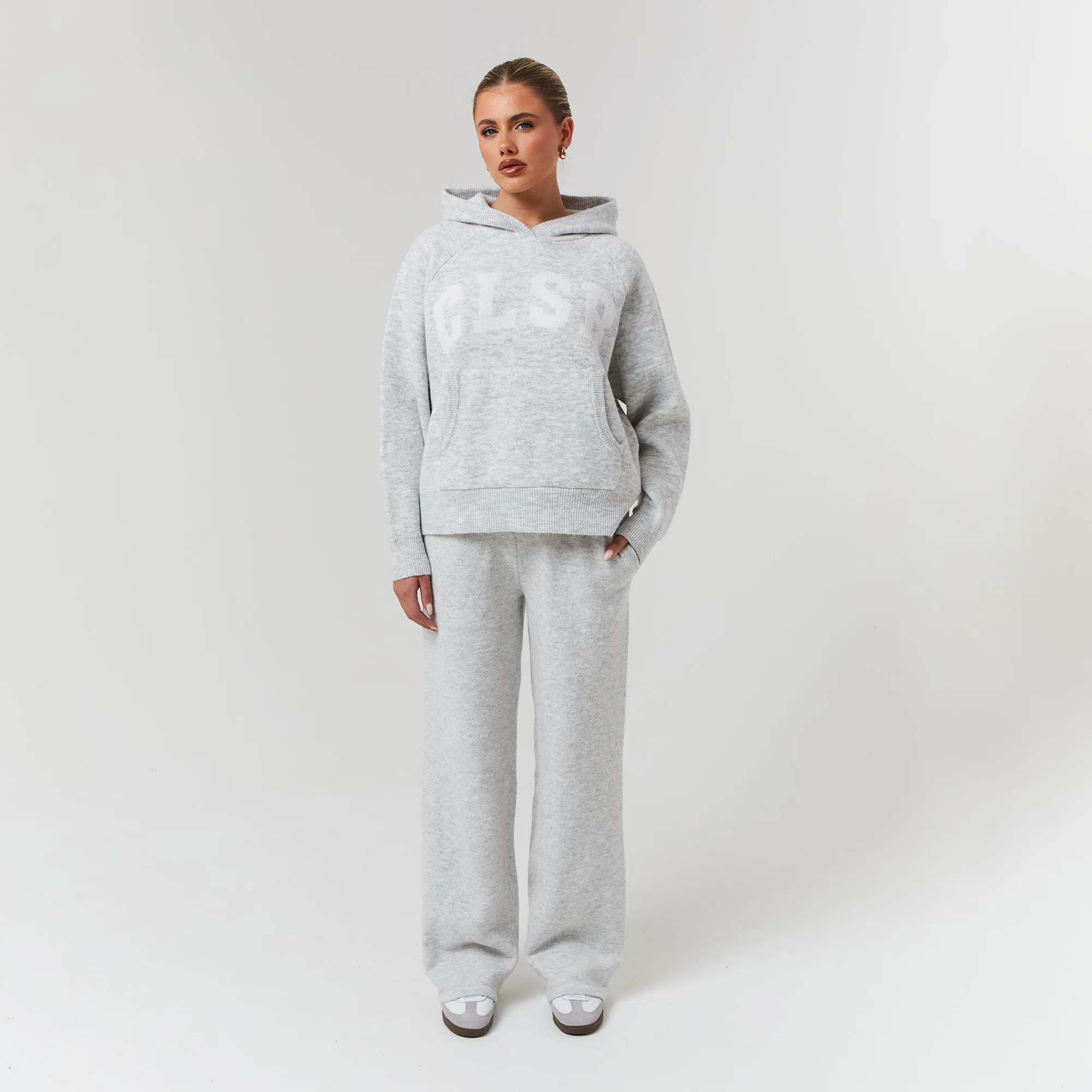 Knit Tracksuit | Light Grey Marl