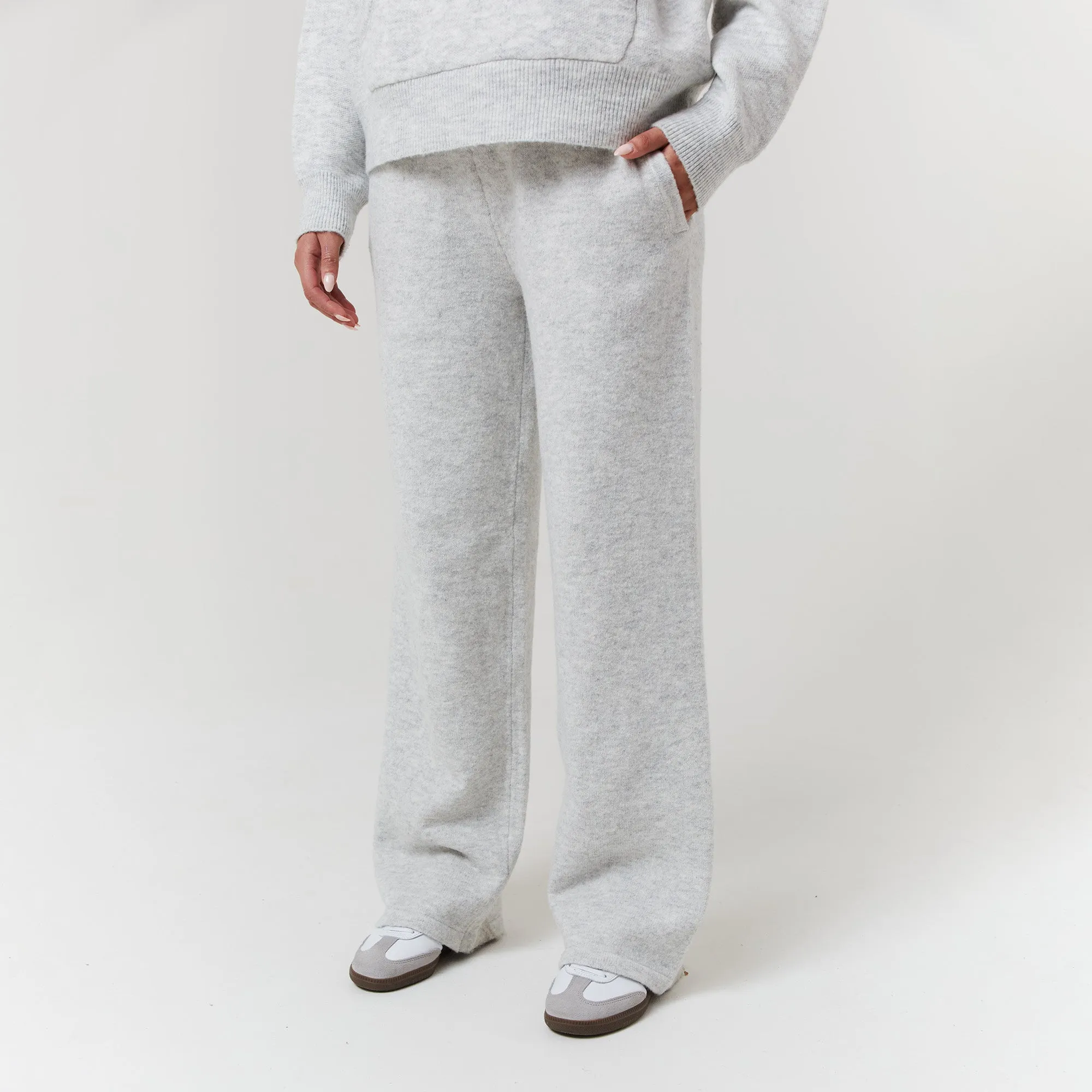Knit Tracksuit | Light Grey Marl