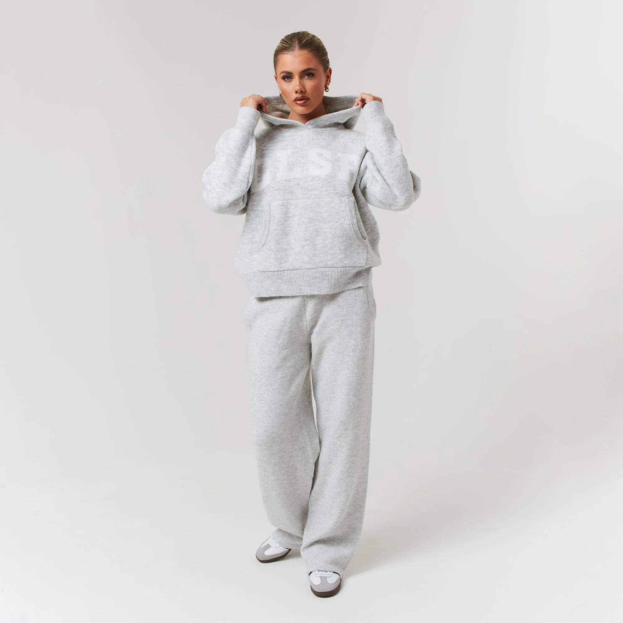 Knit Tracksuit | Light Grey Marl