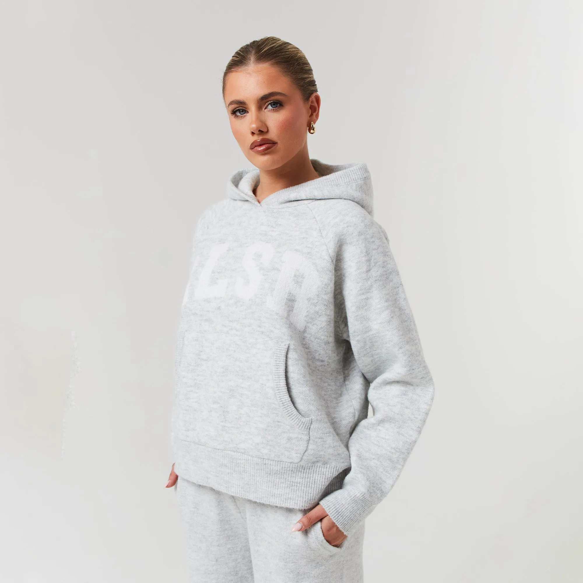Knit Tracksuit | Light Grey Marl