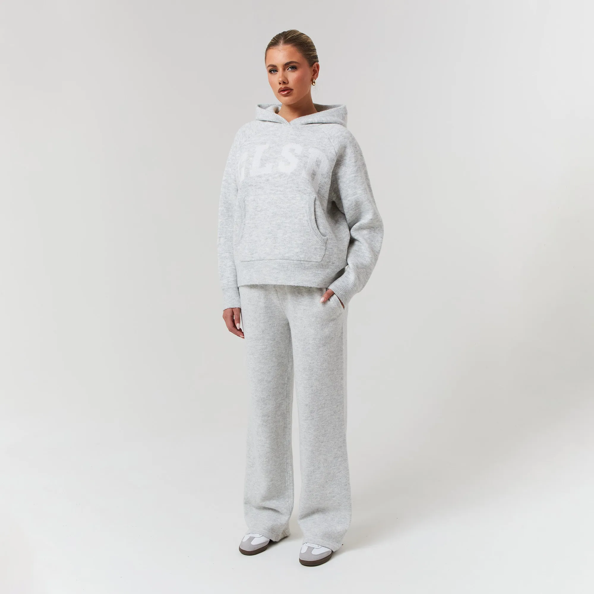 Knit Tracksuit | Light Grey Marl