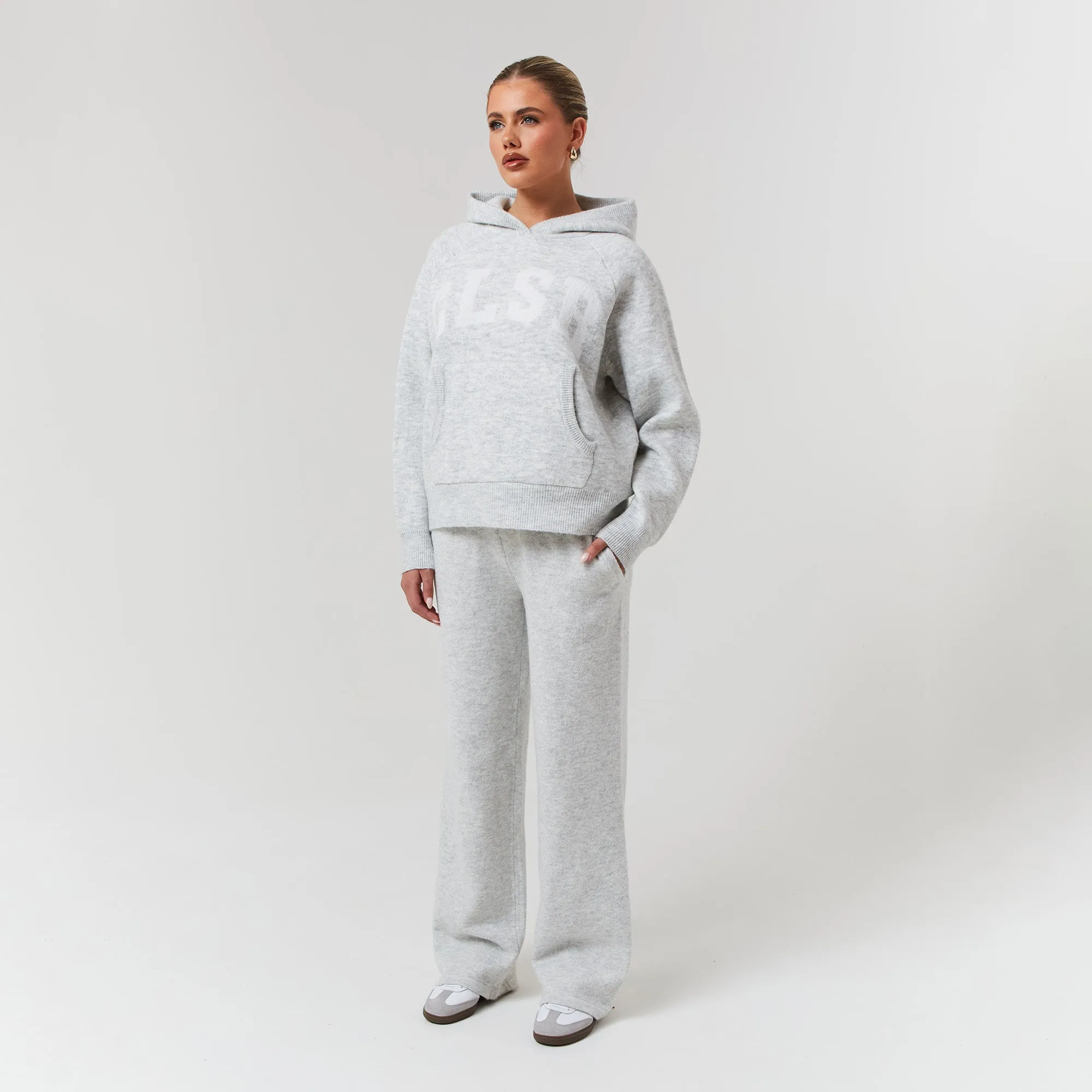 Knit Tracksuit | Light Grey Marl