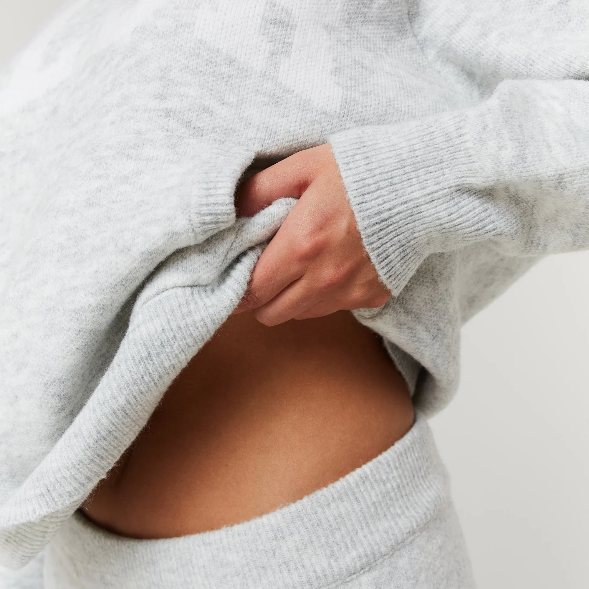 Knit Tracksuit | Light Grey Marl