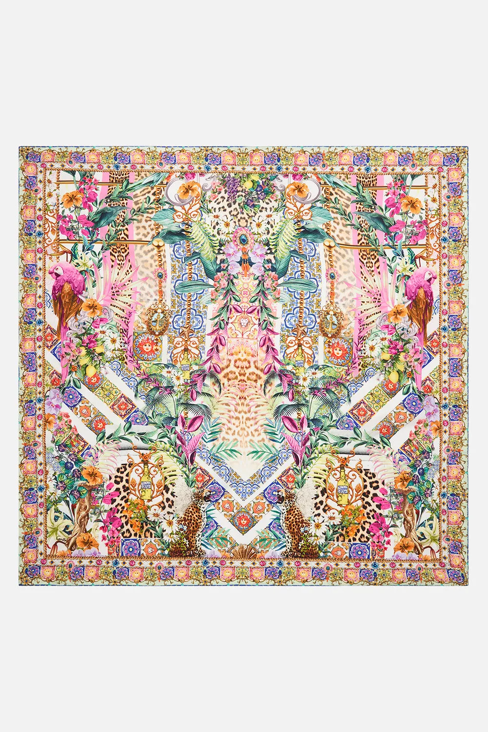 LARGE SQUARE SCARF FLOWERS OF NEPTUNE